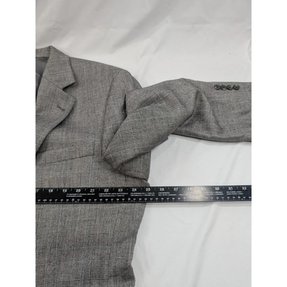Jos. A. Bank Blazer Coat‎ Suit Jacket Silk Camelhair Glenn Check Plaid 46L 50